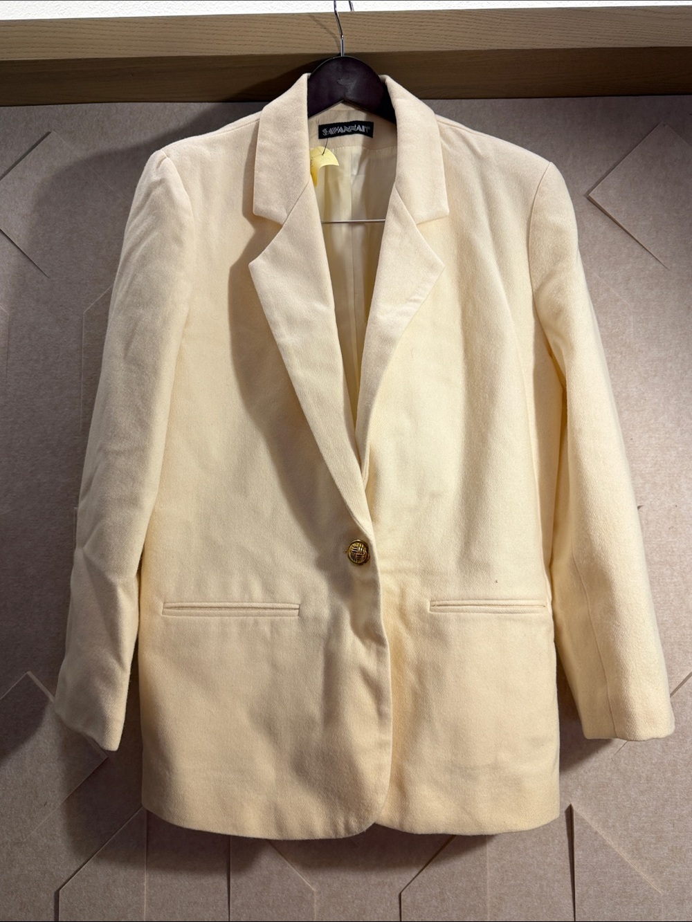 Vintage Savannah Cream Single-Button Blazer